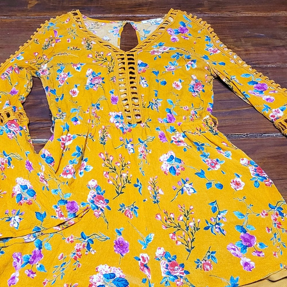 Woman bleuh ciel floral jumpsuit - S